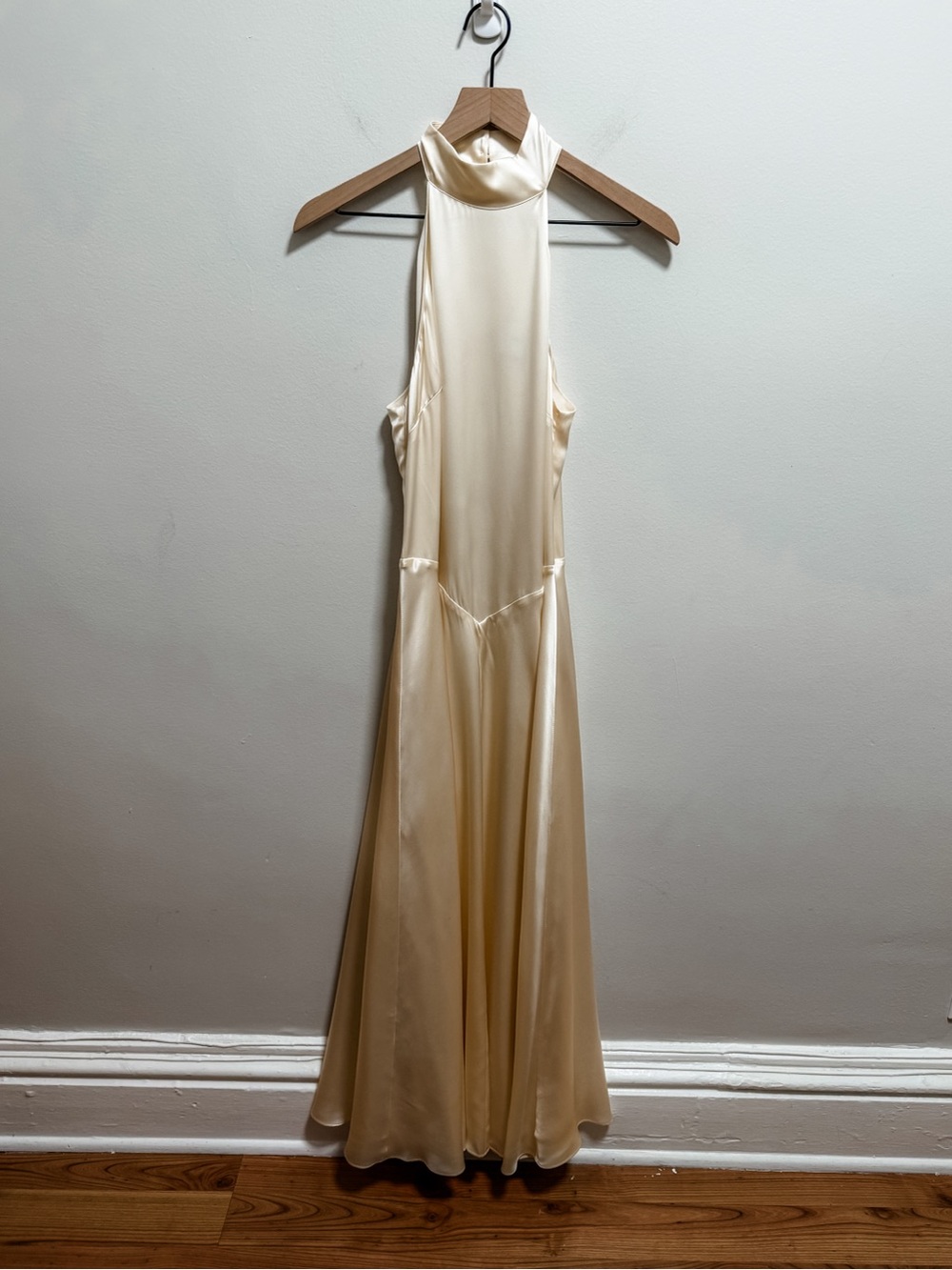 Reformation Katelyn ivory silk dress halter maxi gown bridal bride wedding white - Picture 7 of 11